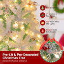 Pre-Lit Artificial Christmas Tree with Snow Flocked Branch Tips