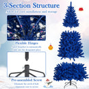Pre-Lit Artificial Christmas Tree with 340 Blue LED Lights and 3 Modes-7 ft
