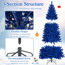Pre-Lit Artificial Christmas Tree with 340 Blue LED Lights and 3 Modes-7 ft