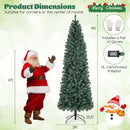 Pre-Lit Blue Artificial Christmas Tree Slim with 9 Lighting Modes