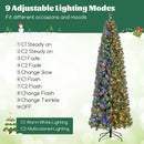 Pre-Lit Blue Artificial Christmas Tree Slim with 9 Lighting Modes