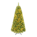 6-8 Ft Pre-Lit Artificial Christmas Tree with Remote Control