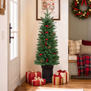 Pre-Lit Potted Christmas Tree with Warm White LED Lights