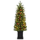 Pre-Lit Potted Christmas Tree with Warm White LED Lights