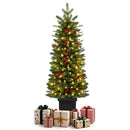Pre-Lit Potted Christmas Tree with Warm White LED Lights