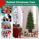 Pre-Lit Potted Christmas Tree with Warm White LED Lights