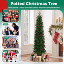 Pre-Lit Potted Christmas Tree with Warm White LED Lights