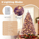 Pre-Lit Tinsel Christmas Tree Artificial Xmas Tree with Lush Branch Tips and Warm White LED Lights