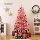 Pre-Lit Tinsel Christmas Tree Artificial Xmas Tree with Lush Branch Tips Holiday Decoration