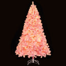 Pre-Lit Tinsel Christmas Tree Artificial Xmas Tree with Lush Branch Tips Holiday Decoration