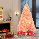 Pre-Lit Tinsel Christmas Tree Artificial Xmas Tree with Lush Branch Tips Holiday Decoration