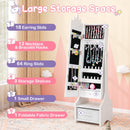 Kids Princess Vanity Table and Stool Set with Jewelry Cabinet and Mirror Drawer