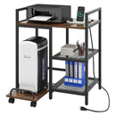 Printer Stand with Charging Station and Storage Shelves