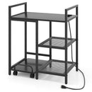 Printer Stand with Charging Station and Storage Shelves