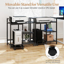 Printer Stand with Charging Station and Storage Shelves