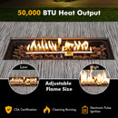 43 Inch 50 000 BTU Propane Fire Pit Table with Removable Lid-Gray