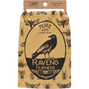 Pure 100% Alchemy Grade Ravens Feathers Cotton Kitchen Towel | Halloween Themed Hand Tea Dish Cloth | 28" x 28"