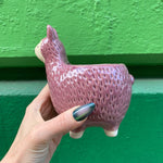 Purple Llama Pot |  Alpaca Ceramic Planter Animal Shaped | 5" Tall