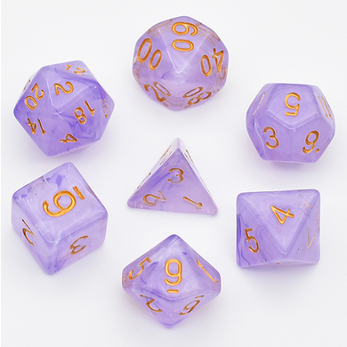 Purple Silk Translucent Dice RPG Dice Set