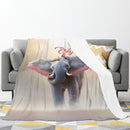 Personalized Elephant Blanket with Name | Floral Crown Design | Custom Gift for Girls, Women & Elephant Lovers
