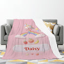Personalized Unicorn Blanket | Custom Name | Pastel Rainbow Pink Fleece Throw Gift