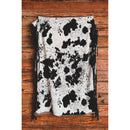 Queen Bee Small Reversible Blanket Throw | Classic Aztec Bold Print + Cowhide Designs with Fringe | 43" x 29"