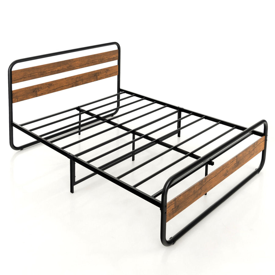 Arc Platform Bed with Headboard and Footboard-Full Size