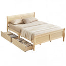Queen Size Bed Frame with 2 Storage Drawers and Footboard