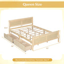Queen Size Bed Frame with 2 Storage Drawers and Footboard