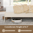 Full Size Bed Frame with Nail Headboard and Wooden Slats