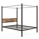 Queen Size Canopy Bed Frame with Under Bed Storage