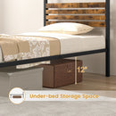 Queen Size Canopy Bed Frame with Under Bed Storage