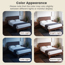 Queen Size Platform Bed Frame with Headboard - White