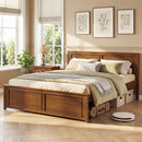 Twin Size Wooden Platform Bed Frame with Headboard