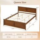 Twin Size Wooden Platform Bed Frame with Headboard