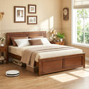 Twin Size Wooden Platform Bed Frame with Headboard
