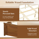 Twin Size Wooden Platform Bed Frame with Headboard