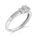 10K White Gold 1/2 Cttw Diamond Three Stone Ring