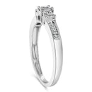 10K White Gold 1/2 Cttw Diamond Three Stone Ring