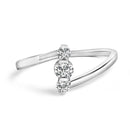 10K White Gold 1/4 Cttw Lab Grown Diamond Vertical Three Stone Ring