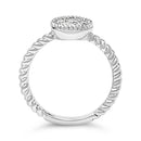 Sterling Silver 1/4 Cttw Diamond Floral Round Braided Ring
