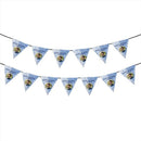 Personalized Photo Birthday Flag Banner with Name and Age - Custom Round Photo Pennant Bunting for Kids, Adults and Pets - Pink Peach or Blue