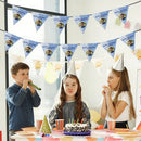 Personalized Photo Birthday Flag Banner with Name and Age - Custom Round Photo Pennant Bunting for Kids, Adults and Pets - Pink Peach or Blue