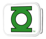 Green Lantern Logo CLOSE-UP FCG White/Green - Chrome Rock Star Buckle