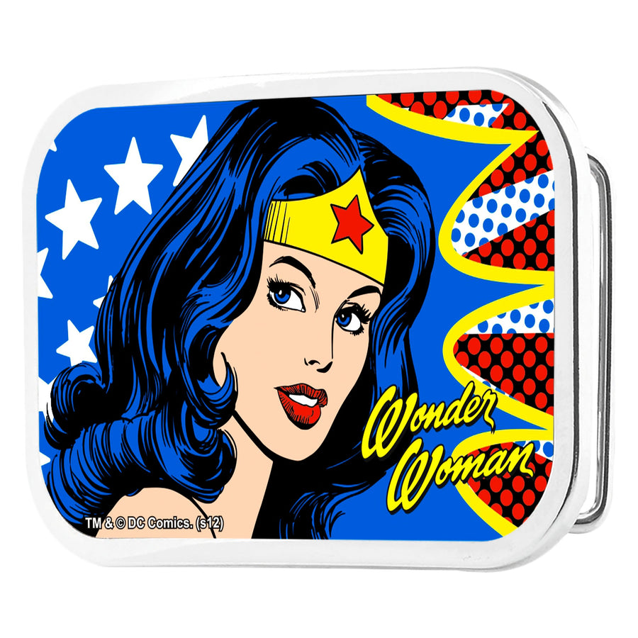 Wonder Woman Face w/Stars Framed FCG - Chrome Rock Star Buckle