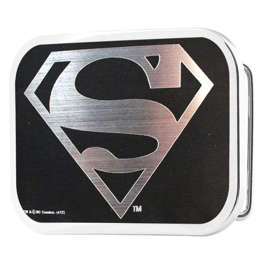 Superman Framed Reverse Brushed Silver - Chrome Rock Star Buckle