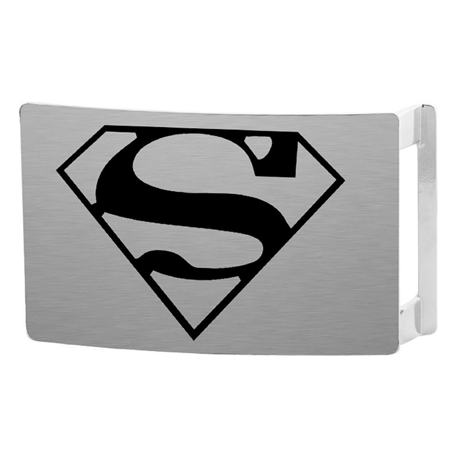 Superman Rock Star Buckle - Brushed Silver/Black