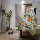 Personalized Capybara Hot Spring Blanket with Name | Kawaii Capybara in Japanese Onsen, Cherry Blossoms, Name on Bamboo Sign | Custom Gift for Capybara Lovers