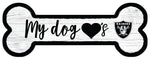 Las Vegas Raiders Football Dog Bone White Wooden Sign