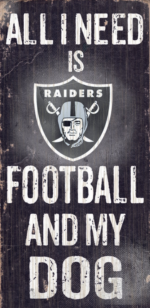 Las Vegas Raiders Football and My Dog Wooden Sign